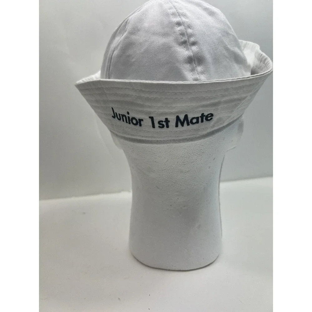 Carnival Cruise Junior 1st Mate Sailors Nautical Cap Hat White Youth Embroidered